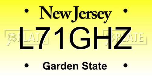 L71GHZ New Jersey License Plate