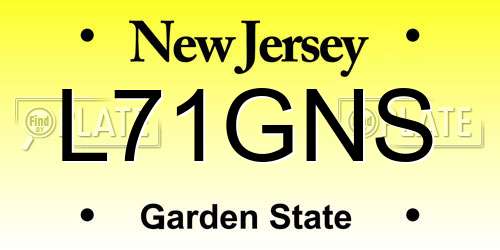 L71GNS New Jersey License Plate