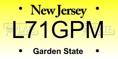 L71GPM New Jersey License Plate