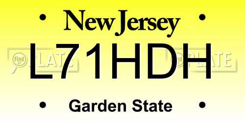 L71HDH New Jersey License Plate