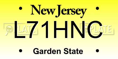 L71HNC New Jersey License Plate