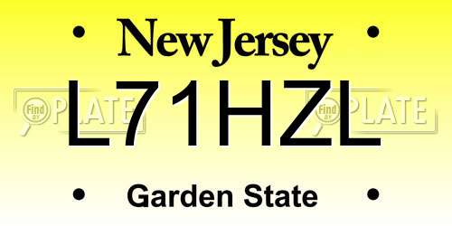 L71HZL New Jersey License Plate