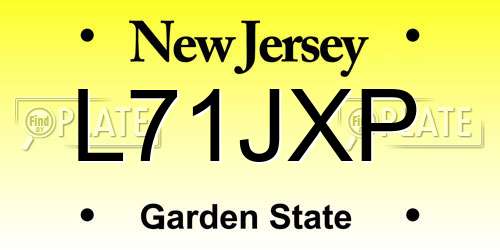 L71JXP New Jersey License Plate