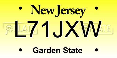 L71JXW New Jersey License Plate