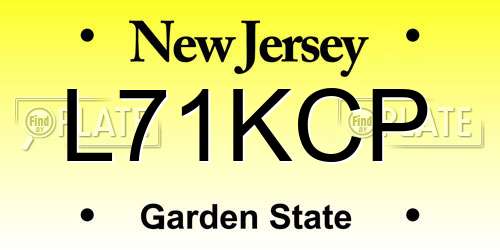 L71KCP New Jersey License Plate