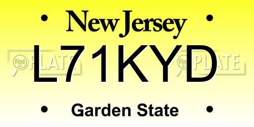 L71KYD New Jersey License Plate