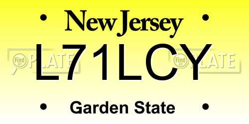 L71LCY New Jersey License Plate