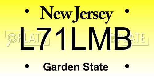 L71LMB New Jersey License Plate