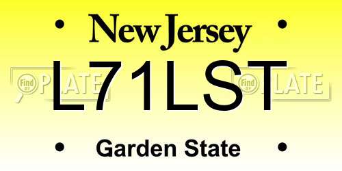 L71LST New Jersey License Plate