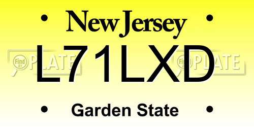 L71LXD New Jersey License Plate