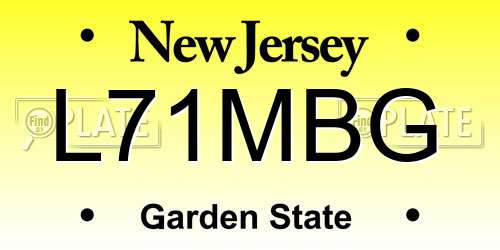 L71MBG New Jersey License Plate
