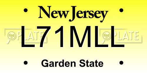 L71MLL New Jersey License Plate