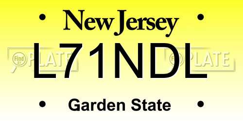 L71NDL New Jersey License Plate
