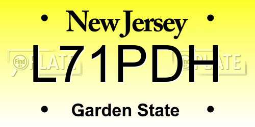 L71PDH New Jersey License Plate