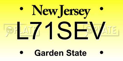 L71SEV New Jersey License Plate