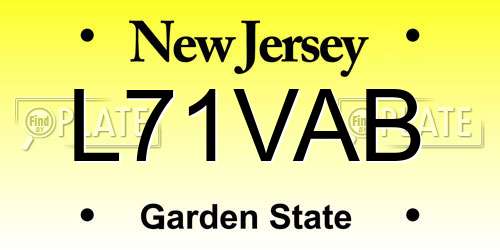 L71VAB New Jersey License Plate