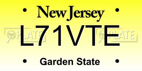 L71VTE New Jersey License Plate