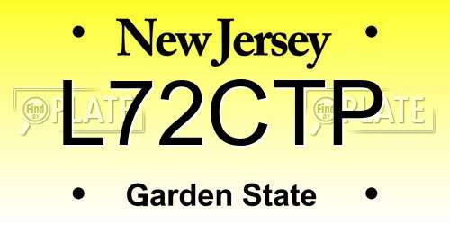L72CTP New Jersey License Plate