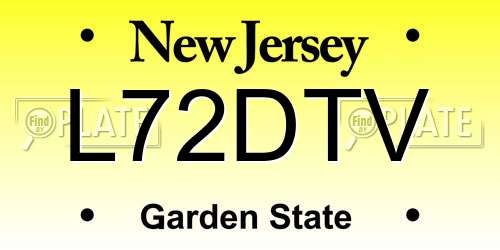 L72DTV New Jersey License Plate