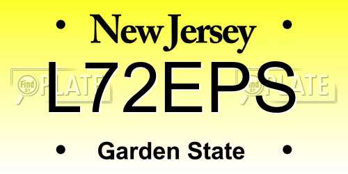 L72EPS New Jersey License Plate