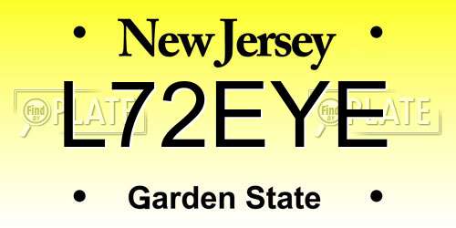 L72EYE New Jersey License Plate