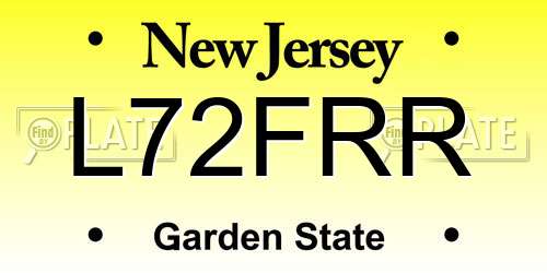 L72FRR New Jersey License Plate