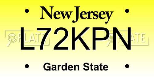 L72KPN New Jersey License Plate