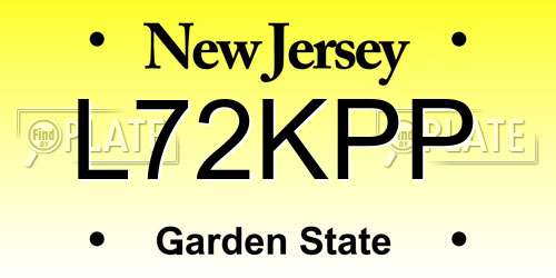 L72KPP New Jersey License Plate