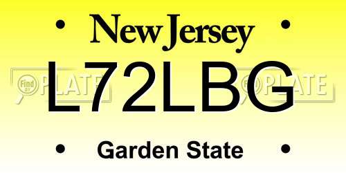 L72LBG New Jersey License Plate