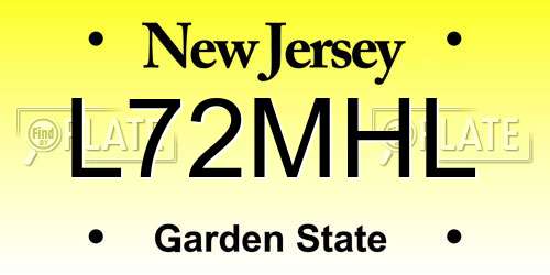 L72MHL New Jersey License Plate