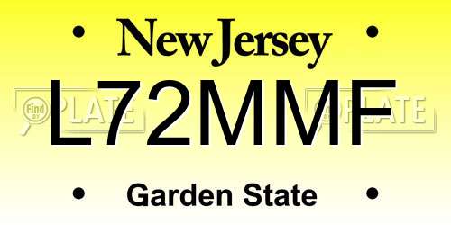 L72MMF New Jersey License Plate