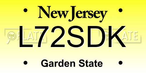L72SDK New Jersey License Plate