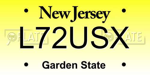 L72USX New Jersey License Plate