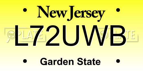 L72UWB New Jersey License Plate