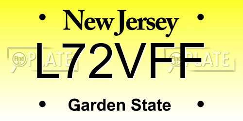 L72VFF New Jersey License Plate