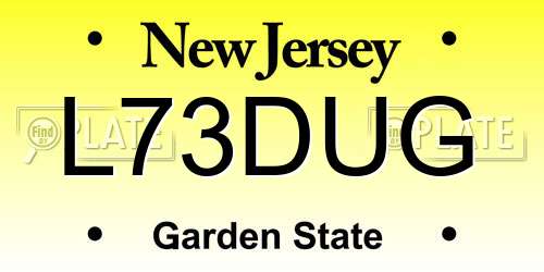 L73DUG New Jersey License Plate
