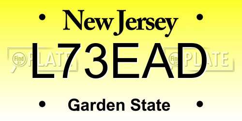 L73EAD New Jersey License Plate