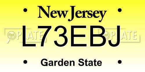 L73EBJ New Jersey License Plate