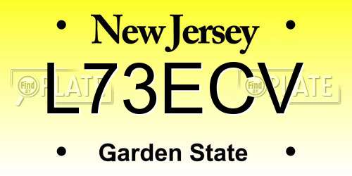 L73ECV New Jersey License Plate