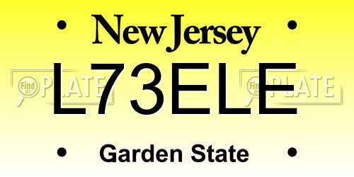 L73ELE New Jersey License Plate