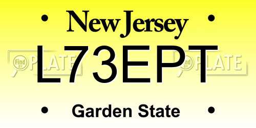 L73EPT New Jersey License Plate