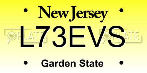 L73EVS New Jersey License Plate