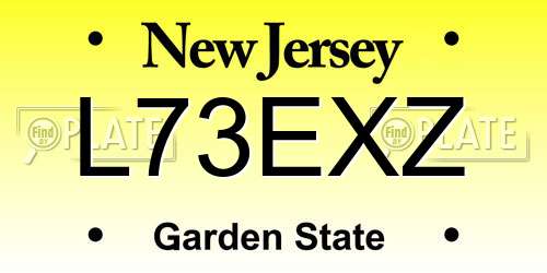 L73EXZ New Jersey License Plate