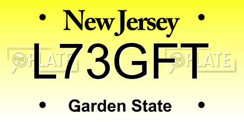 L73GFT New Jersey License Plate