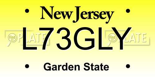L73GLY New Jersey License Plate