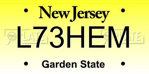 L73HEM New Jersey License Plate