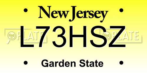L73HSZ New Jersey License Plate
