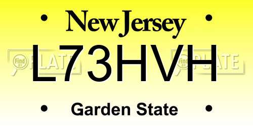 L73HVH New Jersey License Plate