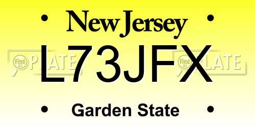 L73JFX New Jersey License Plate