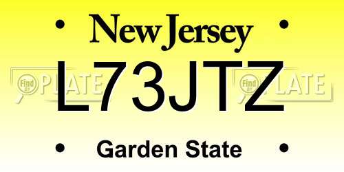 L73JTZ New Jersey License Plate